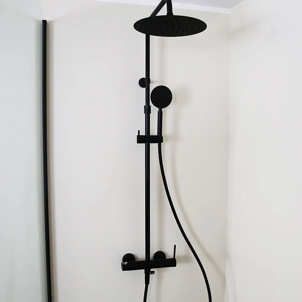 Essebagno Colonne de douche mécanique noir mat 250 Lollipop II