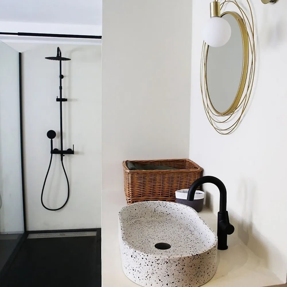 Essebagno Colonne de douche mécanique noir mat 250 Lollipop II