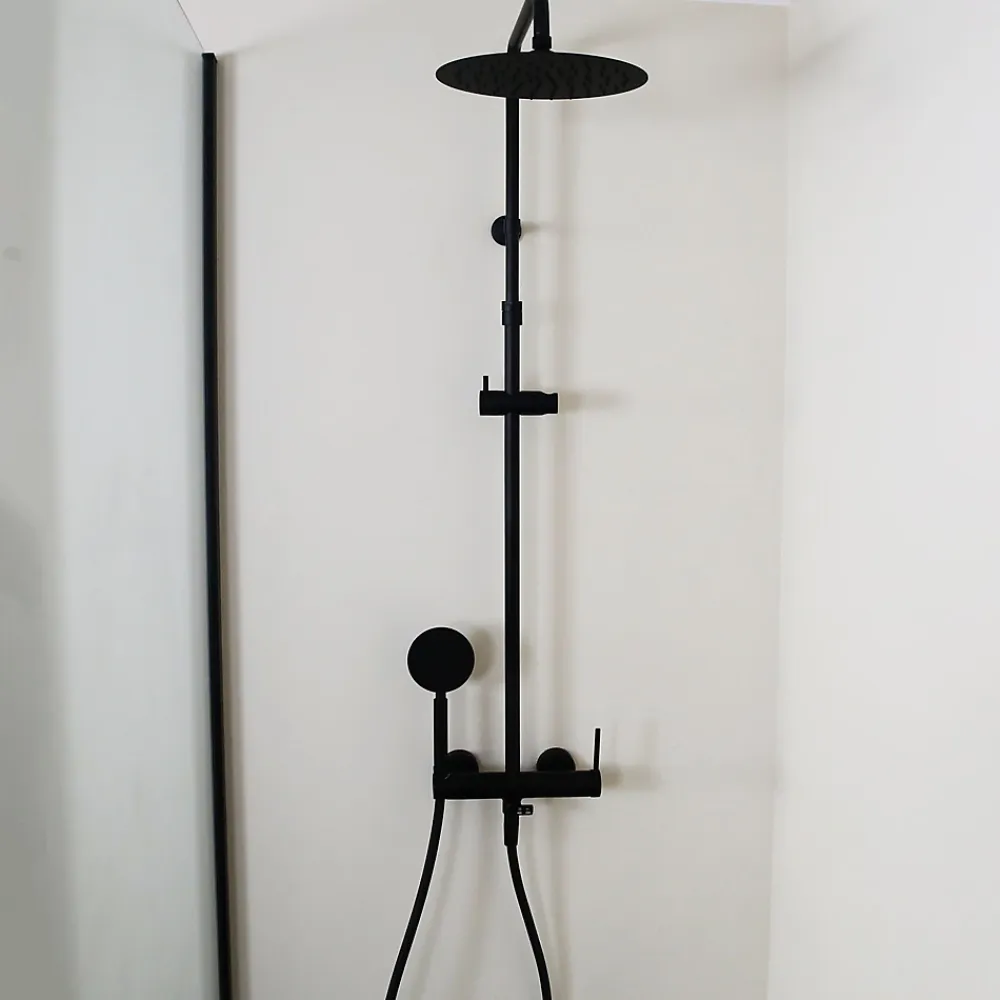 Essebagno Colonne de douche mécanique noir mat 250 Lollipop II