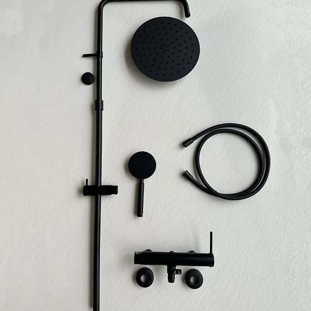 Essebagno Colonne de douche mécanique noir mat 250 Lollipop II