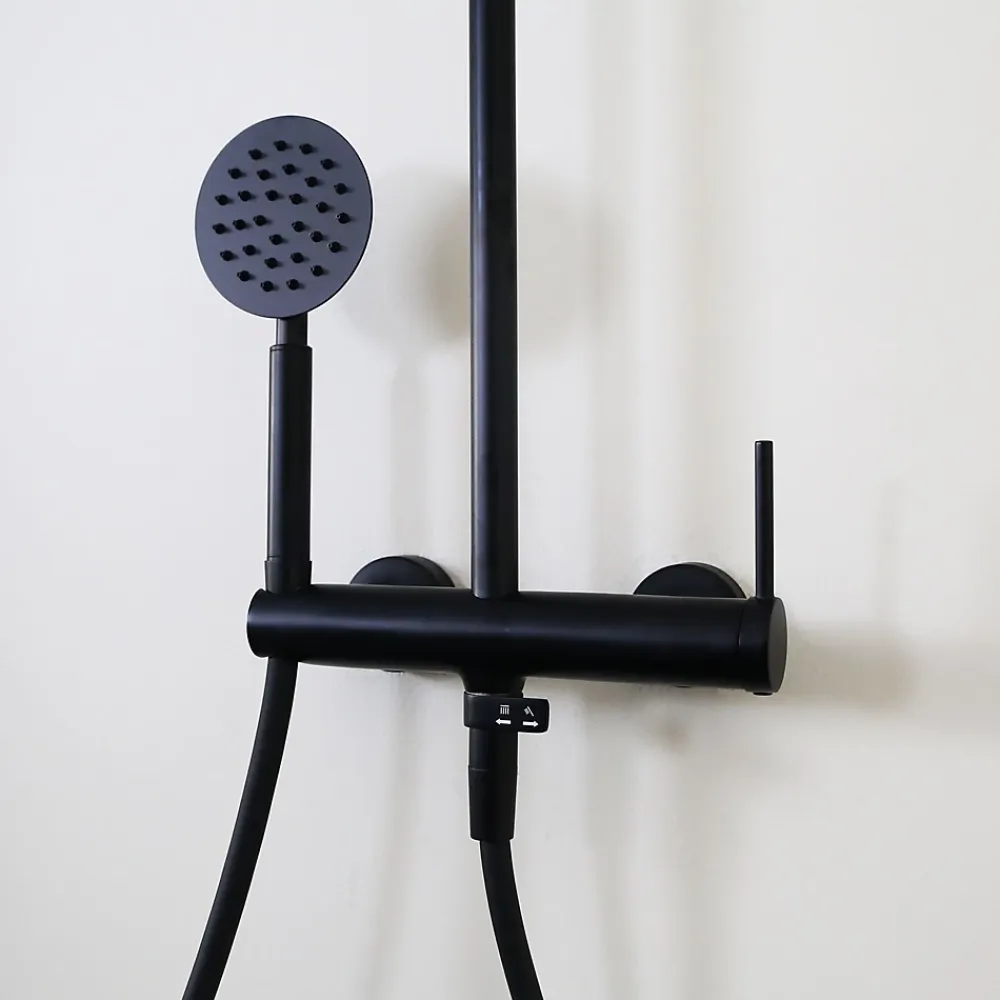 Essebagno Colonne de douche mécanique noir mat 250 Lollipop II