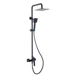 Poalgi Colonne de douche mécanique avec barre extensible SKY BATH noir cristal PVD série INFINITE