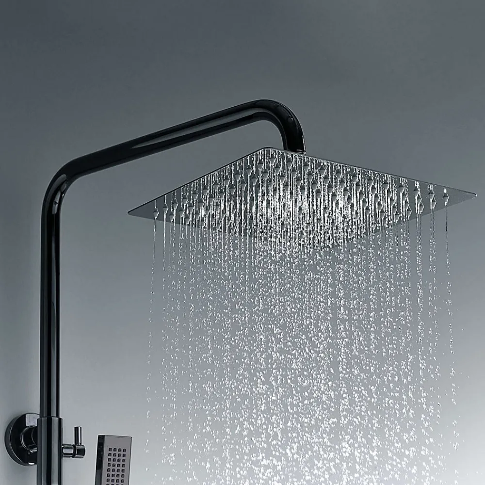Poalgi Colonne de douche mécanique avec barre extensible SKY BATH noir cristal PVD série INFINITE