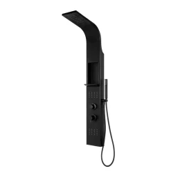 GoodHome Colonne de douche mécanique hydromassante, noir mat, Layra