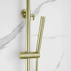 Poalgi Colonne de douche mécanique avec barre extensible SKY BATH or brossé PVD série DIAMOND