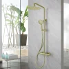 Colonne De Douche Mécanique|Poalgi Colonne de douche mécanique avec barre extensible SKY BATH or brossé PVD série PROMISE