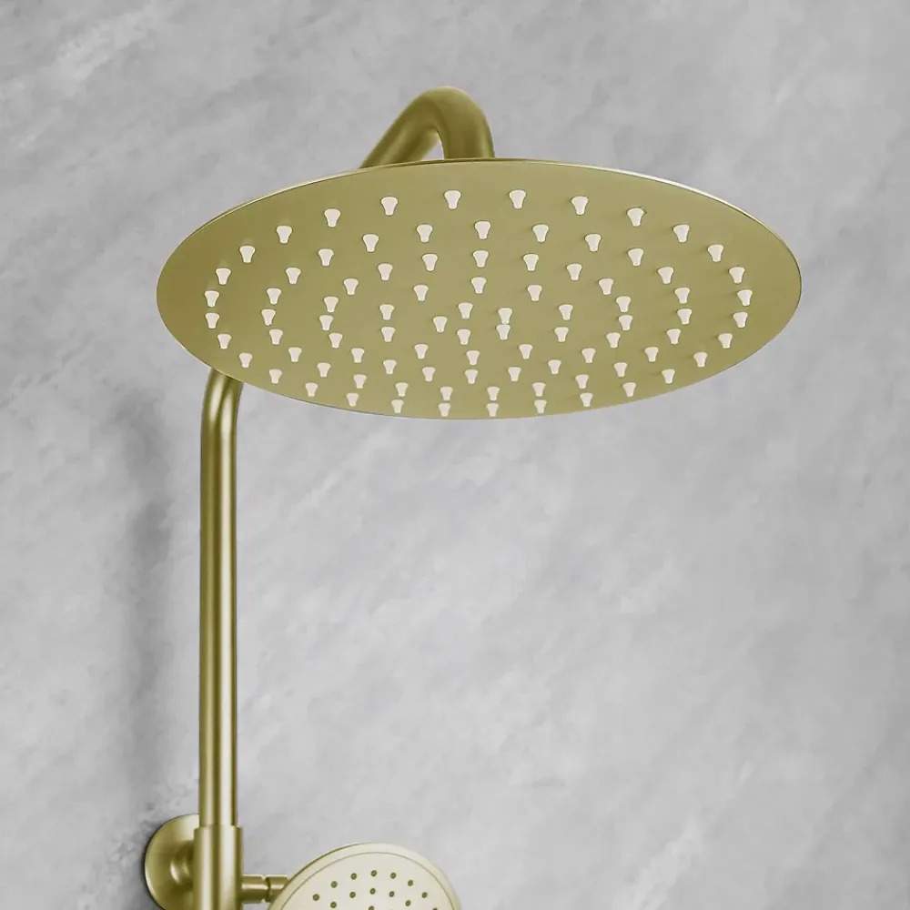 Colonne De Douche Mécanique|Poalgi Colonne de douche mécanique avec barre extensible SKY BATH or brossé PVD série PROMISE