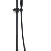 Colonne De Douche Mécanique|Edouard Rousseau Colonne de douche mécanique avec pommeau + douchette 1 jet + flexible + barre réglable, noir, Industriel
