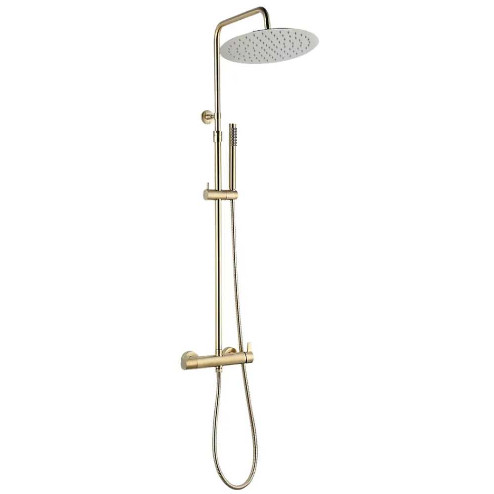 Colonne De Douche Mécanique|Essebagno Colonne de douche mécanique or brossé 300 Delice II