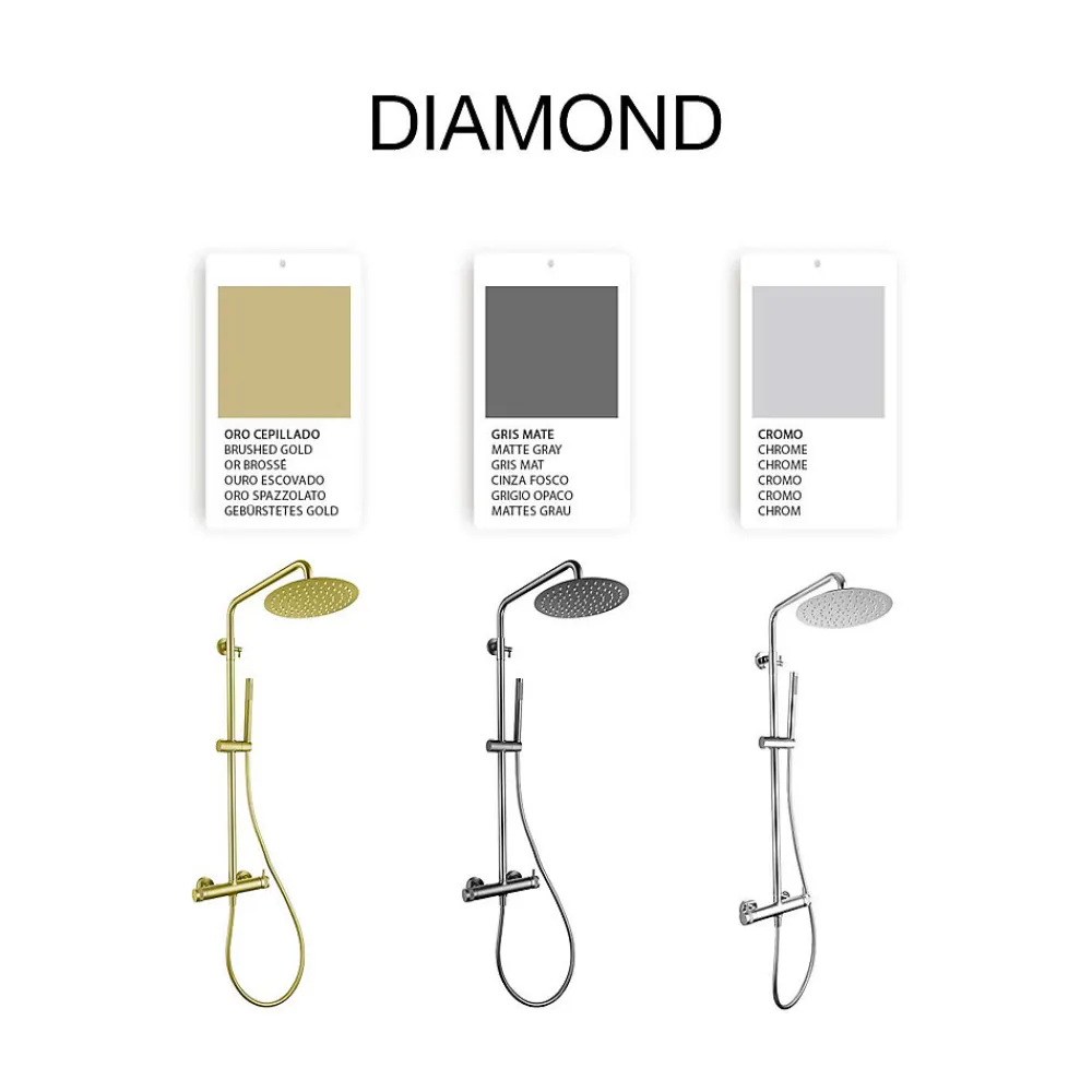 Poalgi Colonne de douche mécanique avec barre extensible SKY BATH chromé série DIAMOND