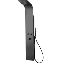 Essebagno Colonne de douche mécanique avec pommeau + douchette + flexible noir Esseflat