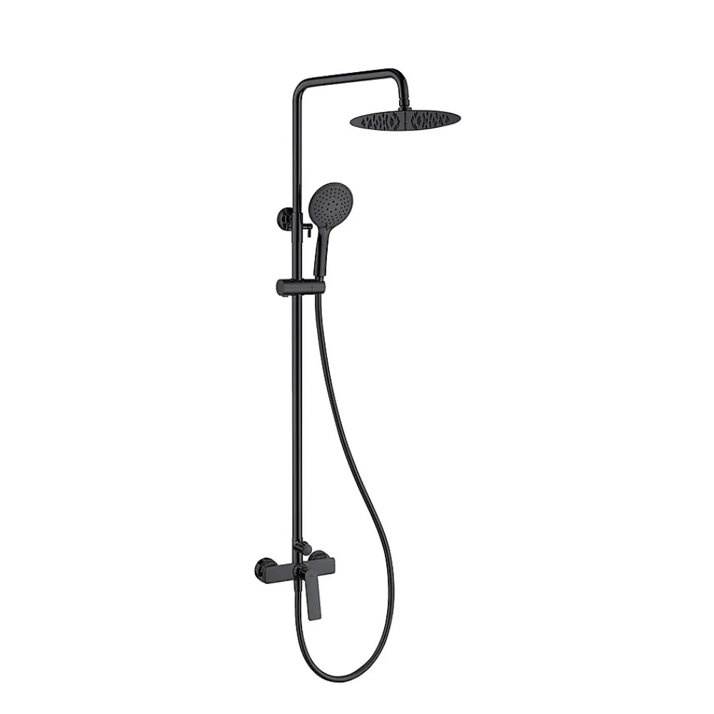 Poalgi Colonne de douche mécanique avec barre extensible SKY BATH noir cristal PVD série GLORY