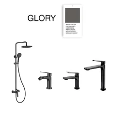 Poalgi Colonne de douche mécanique avec barre extensible SKY BATH noir cristal PVD série GLORY