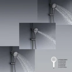 Poalgi Colonne de douche mécanique avec barre extensible SKY BATH noir cristal PVD série GLORY