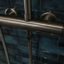 Essebagno Colonne de douche mécanique, gun metal, Esserondo