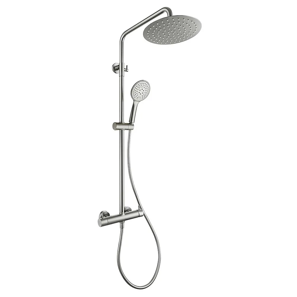 Poalgi Colonne de douche mécanique avec barre extensible SKY BATH nickel brossé PVD série PROMISE
