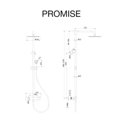 Poalgi Colonne de douche mécanique avec barre extensible SKY BATH nickel brossé PVD série PROMISE