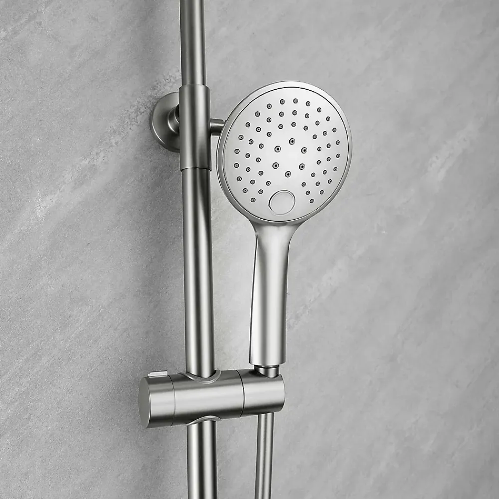 Poalgi Colonne de douche mécanique avec barre extensible SKY BATH nickel brossé PVD série PROMISE