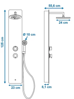 Colonne De Douche Mécanique|Edouard Rousseau Colonne de douche mécanique avec pommeau + douchette 1 jet + flexible, gris anthracite, Eris