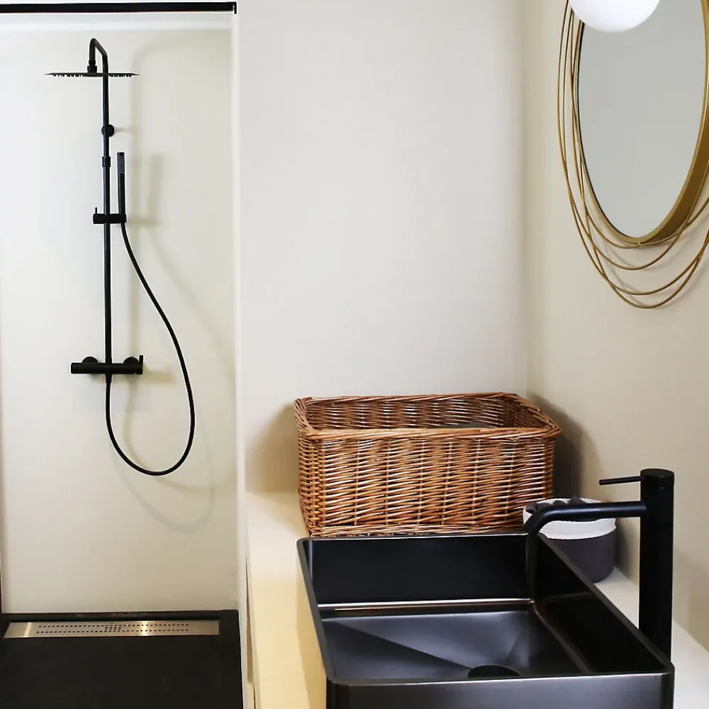 Essebagno Colonne de douche mécanique noire 300 Delice II