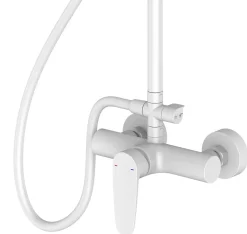 GoodHome Colonne de douche mécanique blanche avec douchette et pomme de tête, Cavally