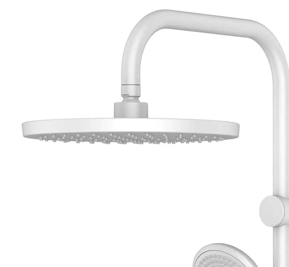 GoodHome Colonne de douche mécanique blanche avec douchette et pomme de tête, Cavally