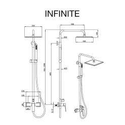 Poalgi Colonne de douche mécanique avec barre extensible SKY BATH chromé série INFINITE