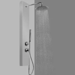 GoodHome Colonne de douche mécanique hydromassante, gris, Tanvia