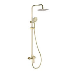 Poalgi Colonne de douche mécanique avec barre extensible SKY BATH or brossé PVD série GLORY