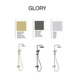 Poalgi Colonne de douche mécanique avec barre extensible SKY BATH or brossé PVD série GLORY