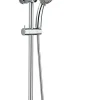 Colonne De Douche Mécanique|Edouard Rousseau Colonne de douche mécanique avec pommeau + douchette 3 jets + flexible + barre réglable, chrome, Shenti