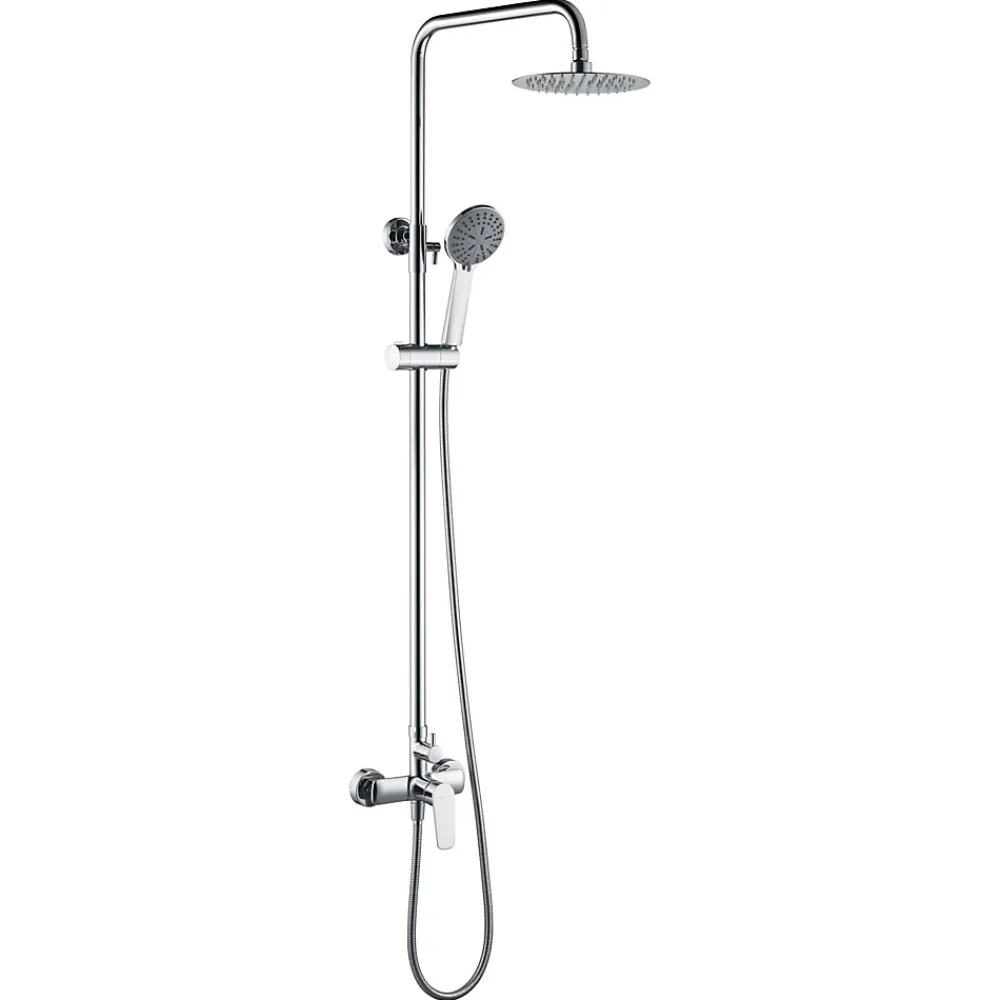 Colonne De Douche Mécanique|Imex Products Colonne de douche mitigeur chrome en acier et laiton avec douchette extensible