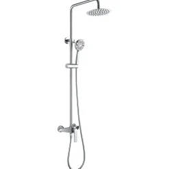 Imex Products Colonne de douche mitigeur chrome acier et laiton avec barre extensible et pommeau plat anticalcair