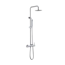Imex Products Colonne de douche mitigeur acier et laiton chrome avec douchette extra plate anticalcaire