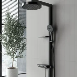 Dileci Colonne de douche moderne multifonction gris métallisé -