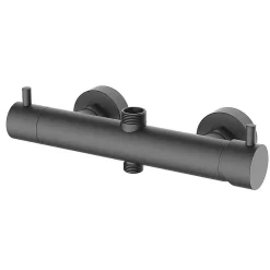 Colonne De Douche Mécanique|Kibath Colonne de douche monocommande ronde GUN METAL finition graphite/anthracite mat en laiton