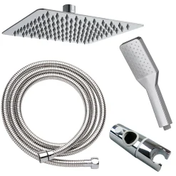 Colonne De Douche Mécanique|Kibath Colonne de douche monocommande carrée SIX, 79-125 cm, finition chrome poli, en laiton