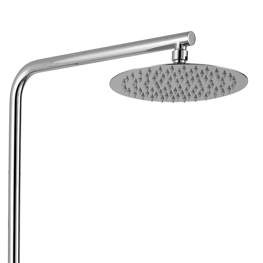 Colonne De Douche Mécanique|Kibath Colonne de douche monocommande ronde SIX, 79-125 cm, finition chrome poli, en laiton