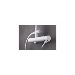 Colonne De Douche Encastrable|Imex Products Colonne de douche monocommande blanche acier et laiton avec douchette extensible