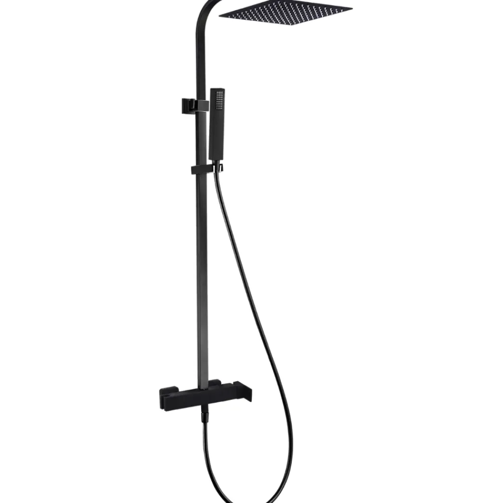 Colonne De Douche Mécanique|Essebagno Colonne de douche noire avec mitigeur mécanique Kiara