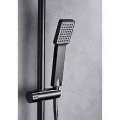 Imex Products Colonne de douche noire gun metal en acier et laiton avec mitigeur monocommande