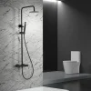 Imex Products Colonne de douche noire mate acier et laiton mitigeur monocommande avec douchette extensible