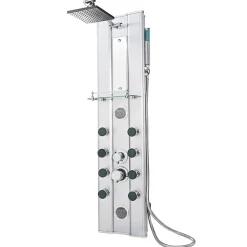 Tectake Colonne de douche Panneau de douche en Aluminium argent