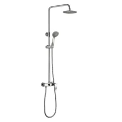 Kibath Colonne de douche ronde CAN monocommande, 83-126 cm, finition chrome poli, en laiton