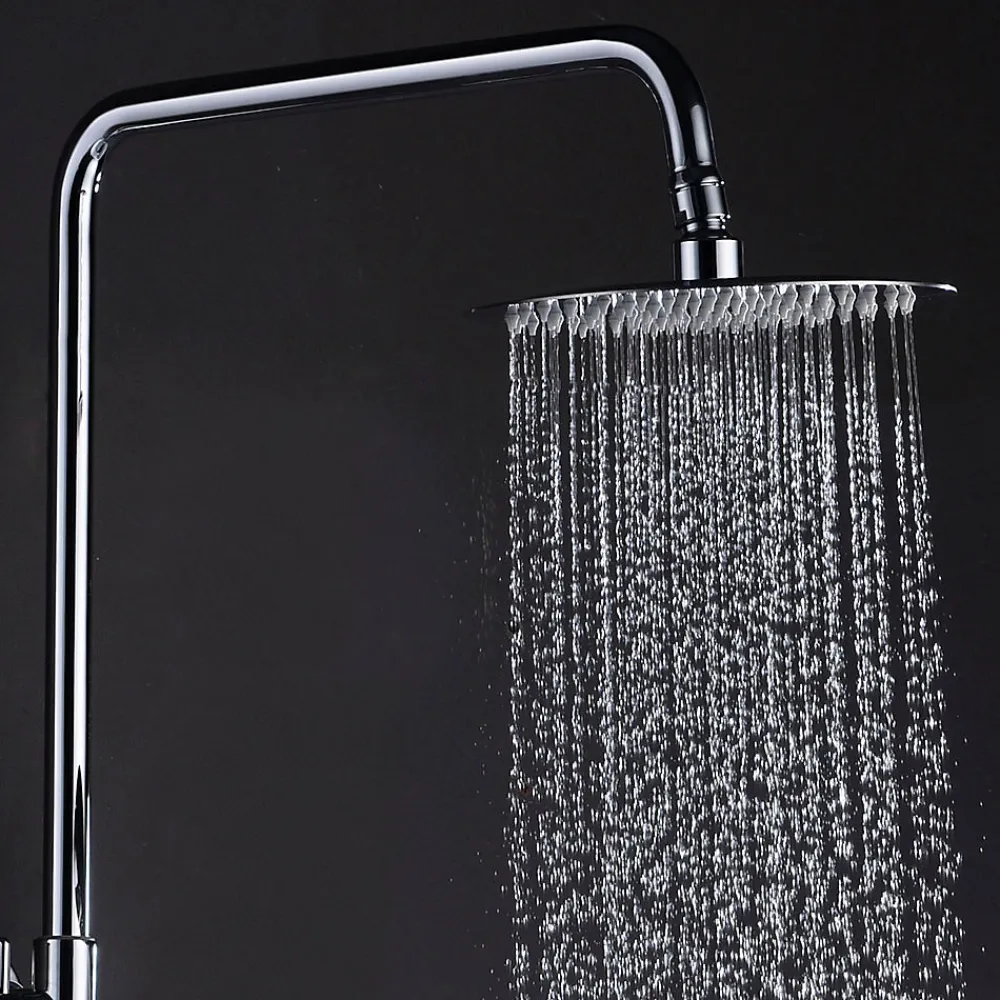 Kibath Colonne de douche ronde CAN monocommande, 83-126 cm, finition chrome poli, en laiton