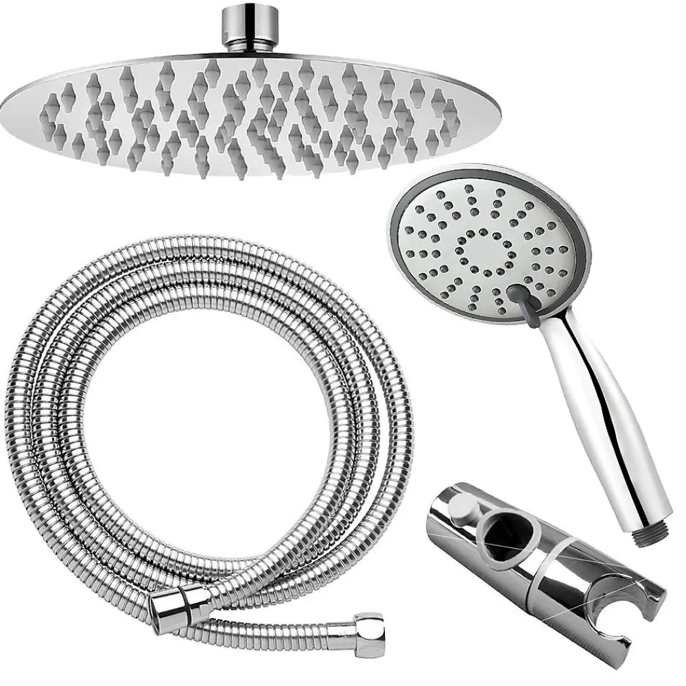 Kibath Colonne de douche ronde monocommande RAPIDA avec finition chromée brillante en laiton