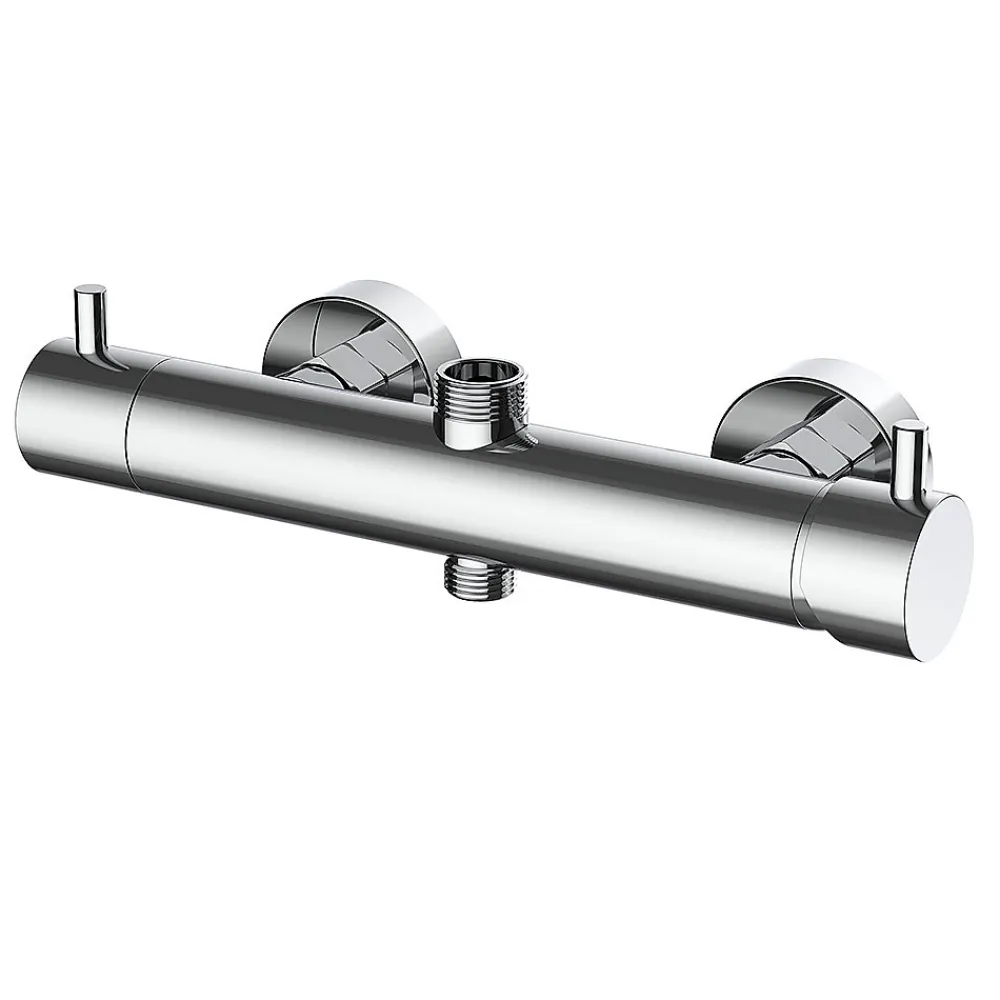 Kibath Colonne de douche ronde monocommande RAPIDA avec finition chromée brillante en laiton