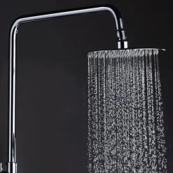 Colonne De Douche Mécanique|Kibath Colonne de douche ronde monocommande TOR, 83-126 cm, finition chrome poli, en laiton