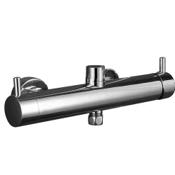 Colonne De Douche Mécanique|Kibath Colonne de douche ronde monocommande TOR, 83-126 cm, finition chrome poli, en laiton