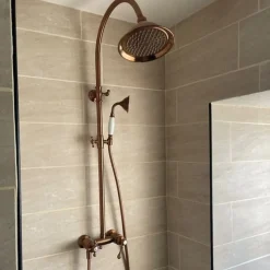 Colonne De Douche Mécanique|Essebagno Colonne de douche rétro cuivre brossé mitigeur mécanique Leeds